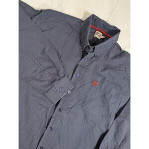 Cinch Western Navy Blue Button Down Long Sleeve Shirt Men's Size XL Rodeo Cowboy